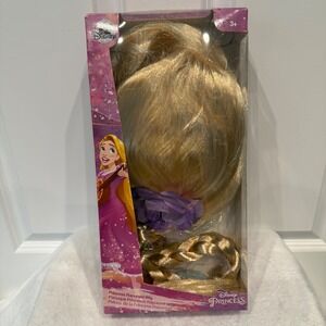 Disney Princess Rapunzel Wig Long Blonde Braided Hair with Flowers New